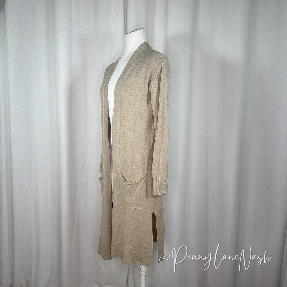 Cotton On Open Front L:ongline Cardigan Sweater Tan - Picture 4 of 6
